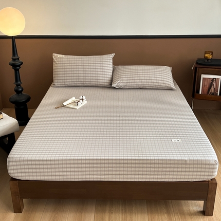 21度C 2025复古风全棉母婴级床笠 日落灰