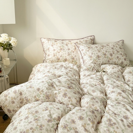 91家纺网 家纺一手货源 找家纺 （总）2025全棉双层纱贝壳边四件套