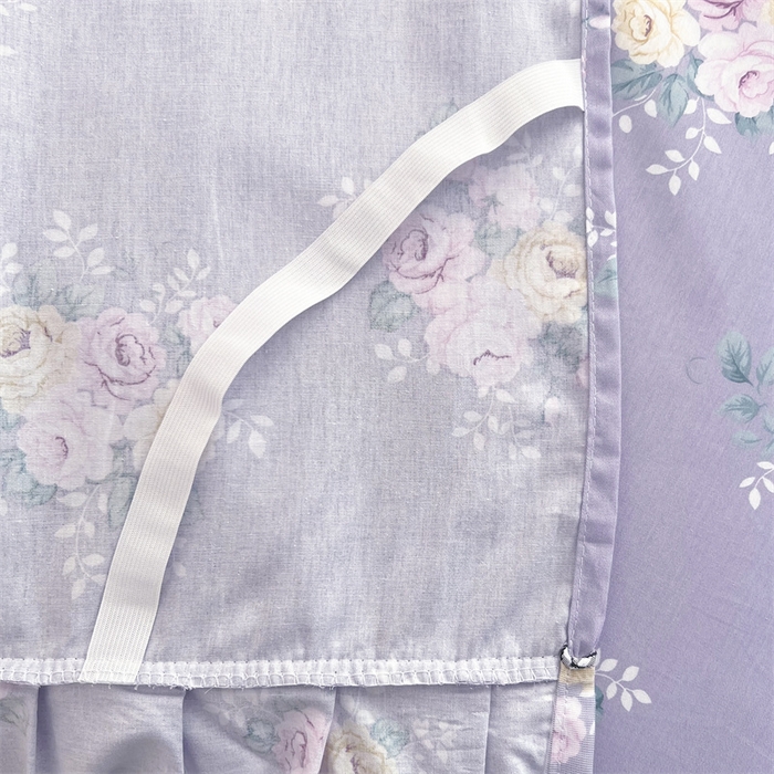 91家纺网 家纺一手货源 找家纺 十个点 2025新款全棉纯棉蕾丝花边床裙四件套 花苒-紫