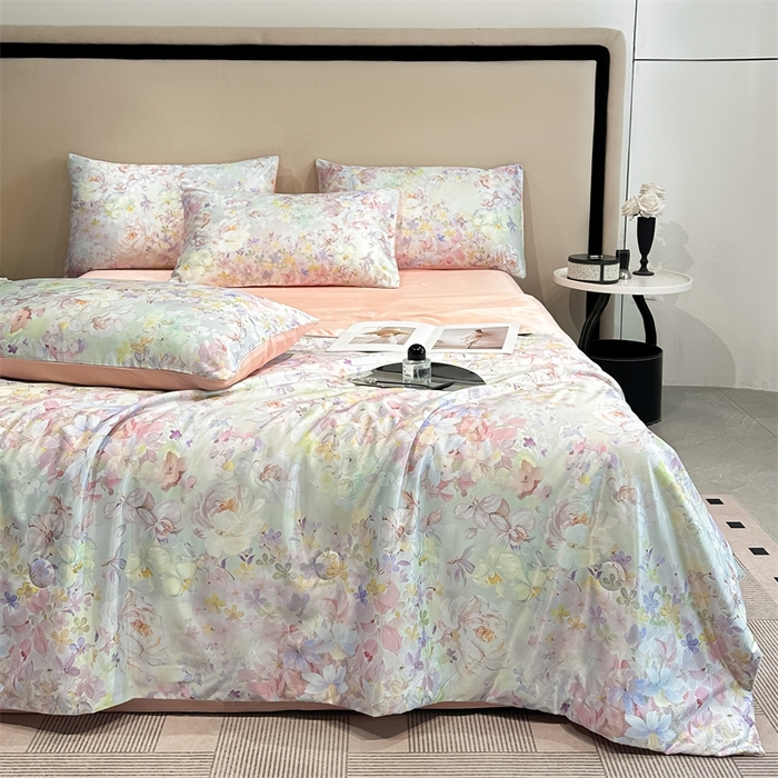 91家纺网 家纺一手货源 找家纺 笙意家纺  2025新款水洗真丝数码印花暗盒款夏被 浮翠流梦