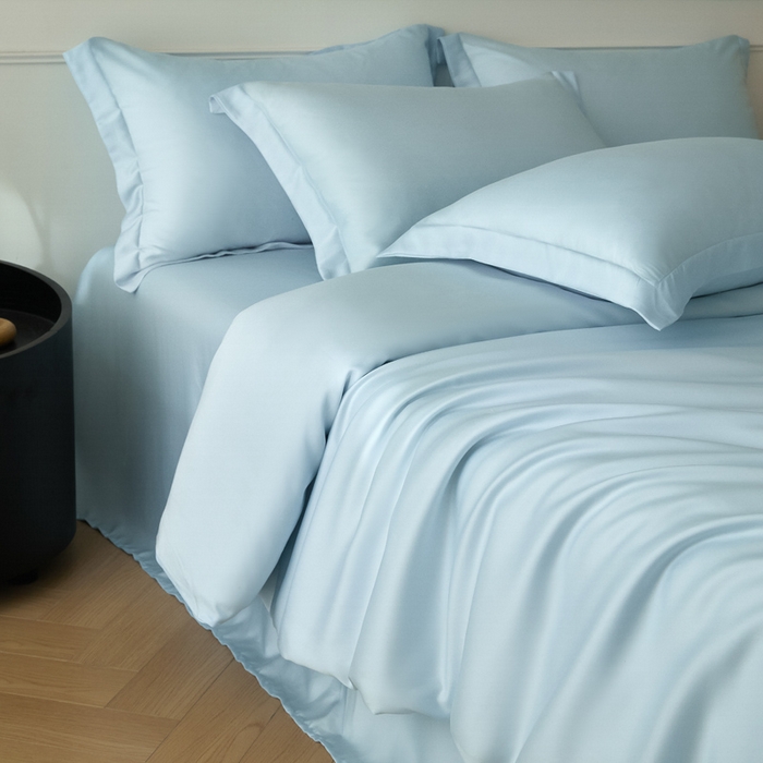 91家纺网 家纺一手货源 找家纺 （总）涵宸2025新款天丝-天丝棉-纯色四件套-场景1