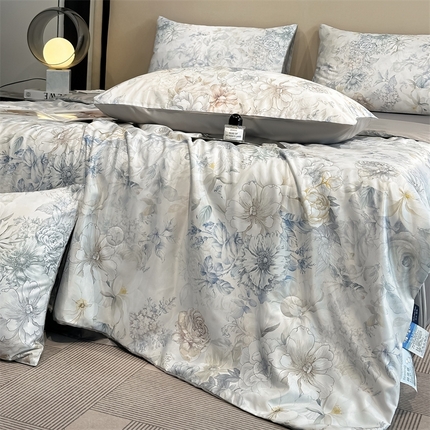 笙意家纺  2025新款水洗真丝数码印花暗盒款夏被 黛西