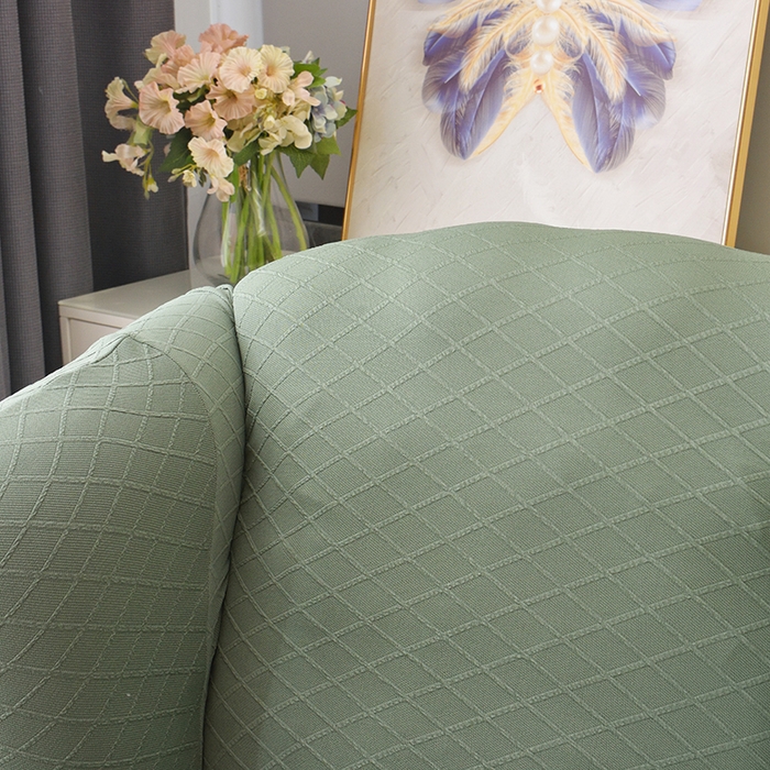 91家纺网 家纺一手货源 找家纺 2025新款菱形格大号老虎椅套 果绿