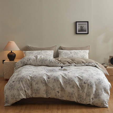 91家纺网 家纺一手货源 找家纺 （总）涵宸家纺 2025新款全棉双层纱印花四件套