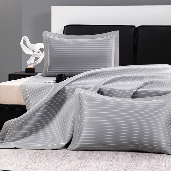 91家纺网 家纺一手货源 找家纺 小牛席业 2025新款新款无印风纯色凉感冰丝席系列-床席款 灰色