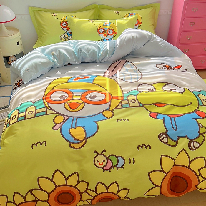 91家纺网 家纺一手货源 找家纺 （总）浩诚 2025新款啵乐乐正版授权全棉纯棉四件套