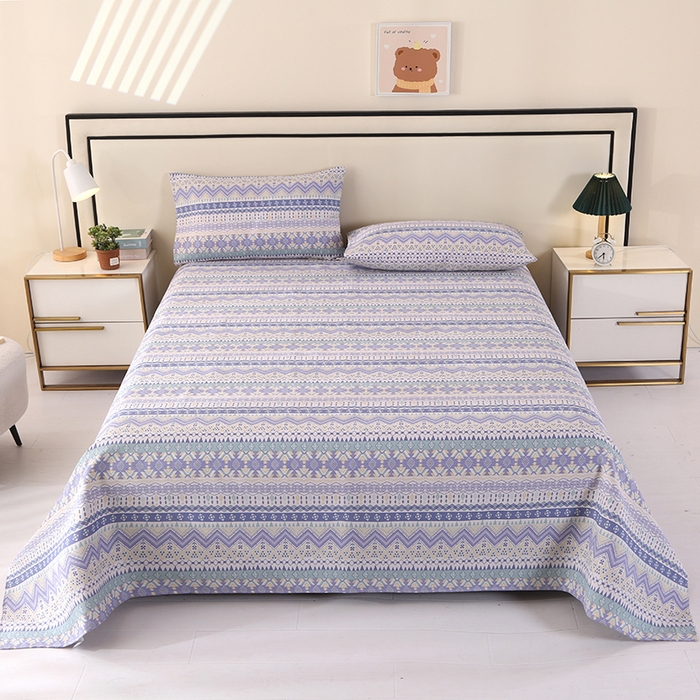 91家纺网 家纺一手货源 找家纺 望淮家纺 2025新款老粗布凉席床单三件套 米波风情