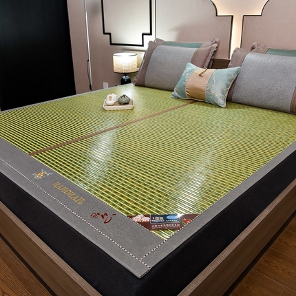 苏迪凉席竹席2025新款竹席凉席冰丝席碳化双面印花藤草席 江南-绿水青山