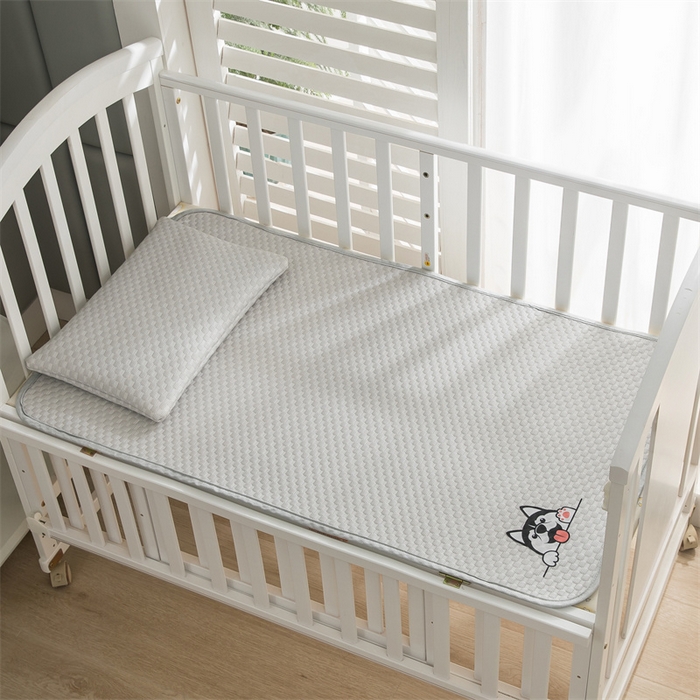 91家纺网 家纺一手货源 找家纺 宅部落 2025新款凉感豆豆儿童卡通凉席 哈士奇-灰