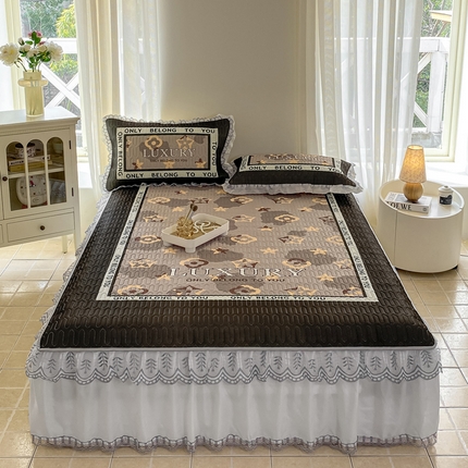 91家纺网 家纺一手货源 找家纺 （总）麋兔 2026新款冰丝床裙乳胶凉席【控价】