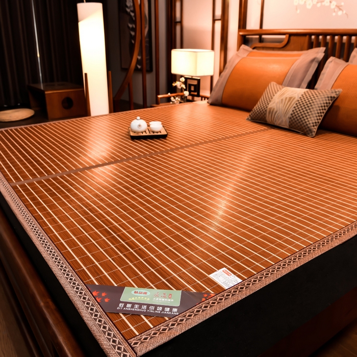 91家纺网 家纺一手货源 找家纺 苏迪凉席竹席2025新款竹席凉席冰丝席碳化双面印花藤草席 碳化岁月