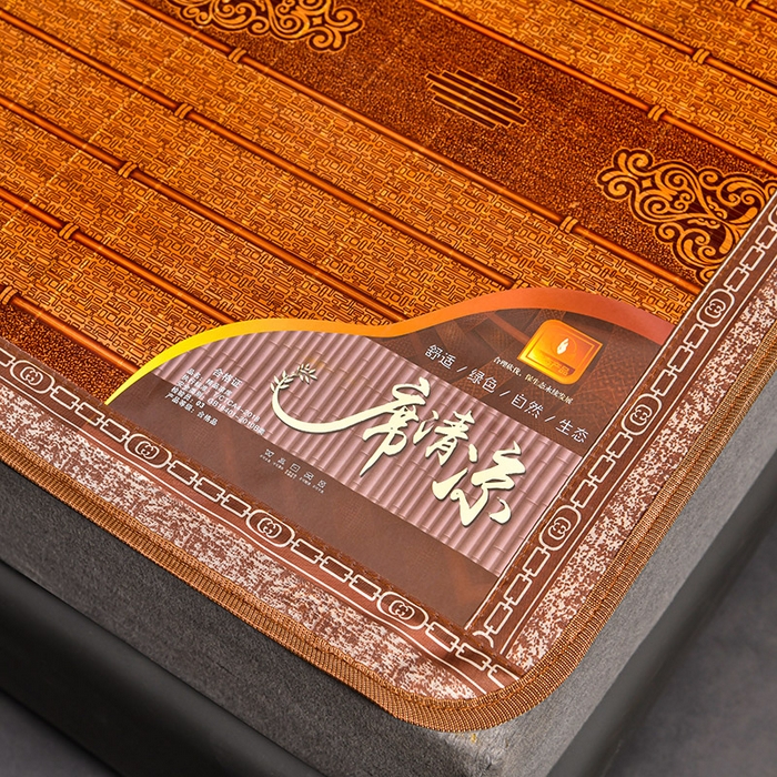 91家纺网 家纺一手货源 找家纺 苏迪凉席竹席2025新款竹席凉席冰丝席碳化双面印花藤草席 祥云