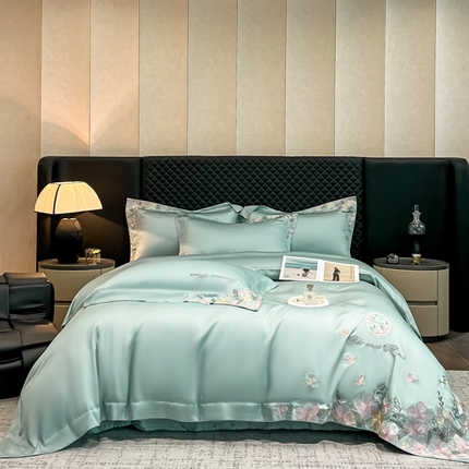 91家纺网 家纺一手货源 找家纺 （总）家居1号家纺 2025新款LF级奥地利兰精天丝四件套倾城之恋系列