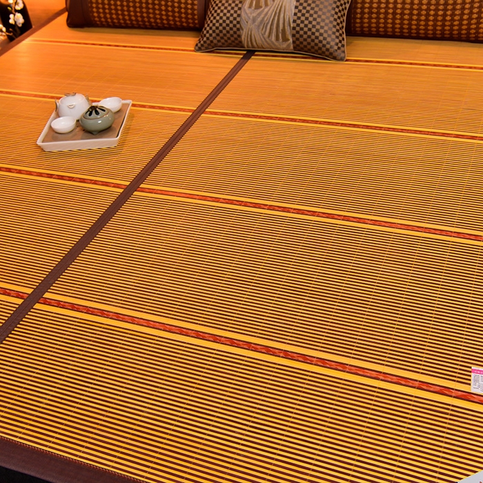 91家纺网 家纺一手货源 找家纺 苏迪凉席竹席2025新款竹席凉席冰丝席碳化双面印花藤草席 精品羊毛丝