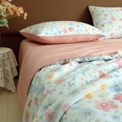 朵美 2025新款50支天丝印花夏被+夏被四件套 花榭