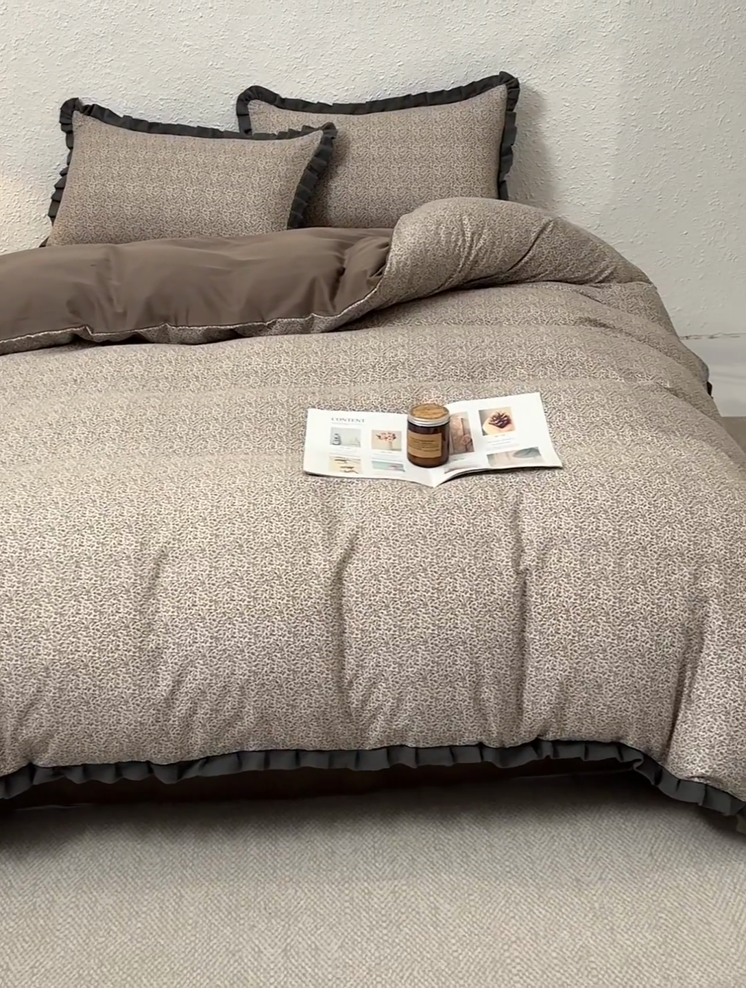 91家纺网 家纺一手货源 找家纺 2025新款A类纯棉双层纱皱皱纱花边四件套（复古风） 苏曼纱