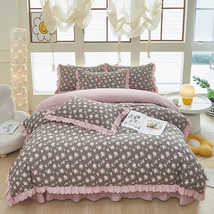 91家纺网 家纺一手货源 找家纺 （总）美之润家纺2025新款针织棉被套床盖纯色四件套