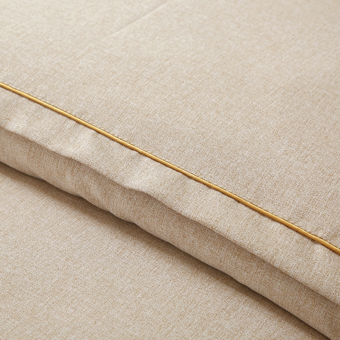 91家纺网 家纺一手货源 找家纺 芙怡 2025春夏新款8023款棉麻绒美 容床罩-花颜系列 花颜-米黄