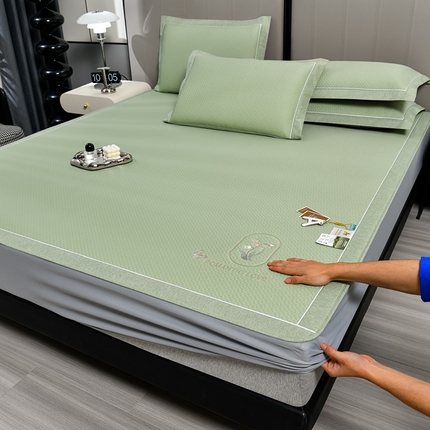 91家纺网 家纺一手货源 找家纺 （总）小牛席业 2025新款3D冷感按摩轻奢铃兰冷感豆豆席系列（床笠款）PE凉席藤席冰藤席冰丝席竹席空调席草席乳胶席凉感豆豆席