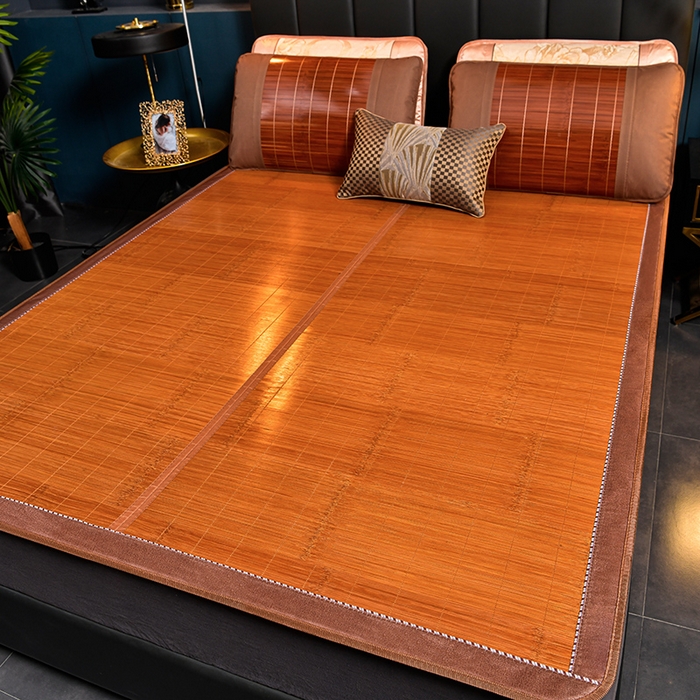 91家纺网 家纺一手货源 找家纺 苏迪凉席竹席2025新款竹席凉席冰丝席碳化双面印花藤草席 4.0碳化席