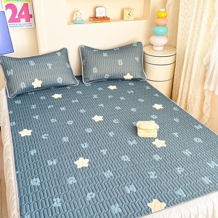 91家纺网 家纺一手货源 找家纺 川悦生活 2025新款小阪凉感丝印花凉席 星星睡了