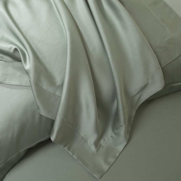 91家纺网 家纺一手货源 找家纺 涵宸 2025新款天丝-天丝棉-纯色单床单-场景2 赛琳绿