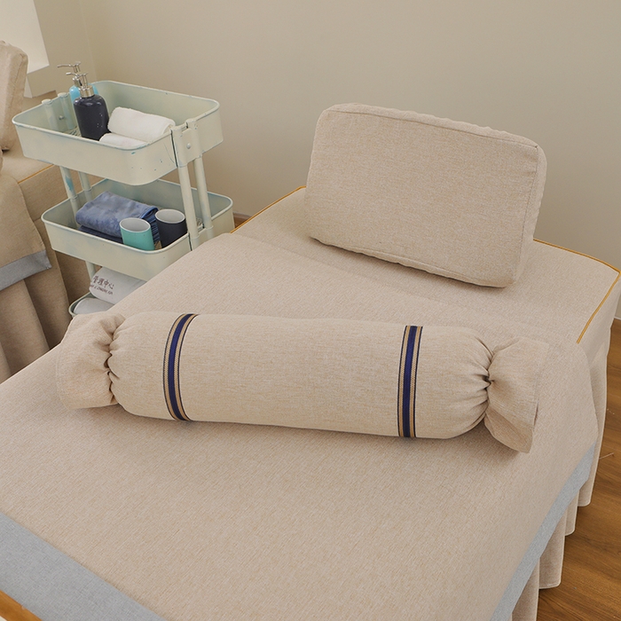 91家纺网 家纺一手货源 找家纺 芙怡 2025春夏新款8026款棉麻绒美容床罩四件套-山茶花系列 山茶花-米黄