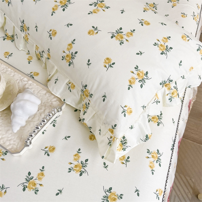 91家纺网 家纺一手货源 找家纺  十个点 2025新款全棉纯棉蕾丝花边床裙 国色天香