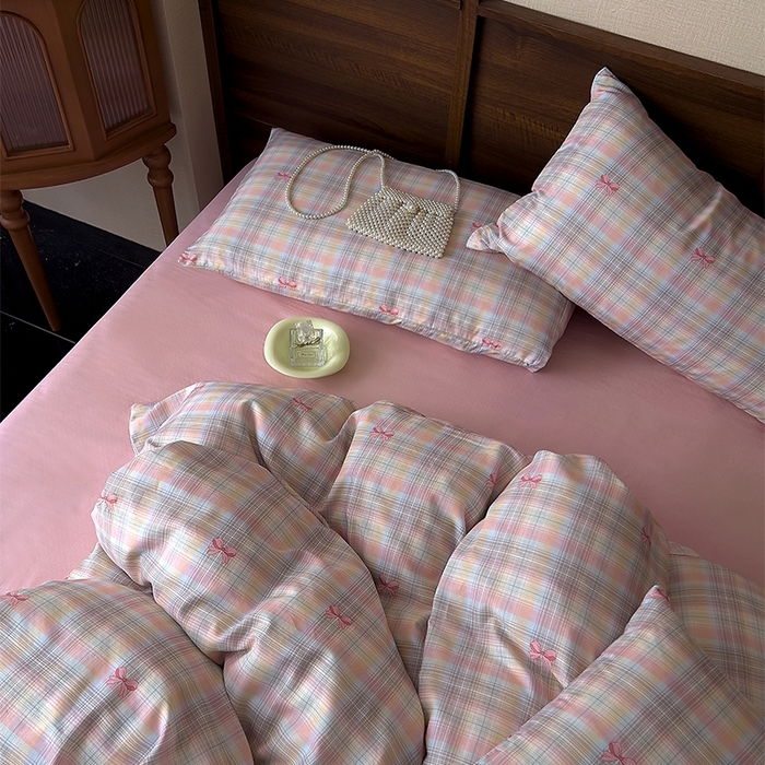 91家纺网 家纺一手货源 找家纺 优品阁  2025新款A类全棉有氧双层纱四件套 彩蝶飞飞