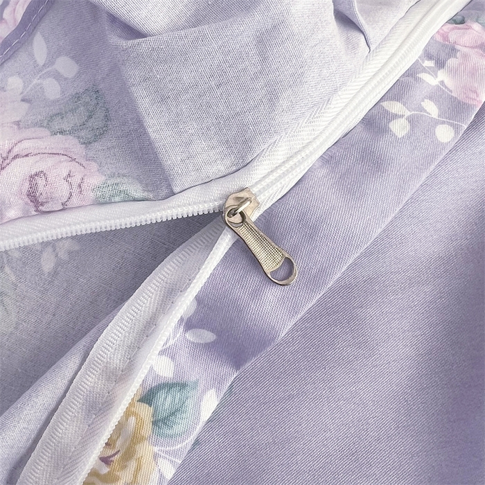 91家纺网 家纺一手货源 找家纺  十个点 2025新款全棉纯棉蕾丝花边床裙 花苒-紫