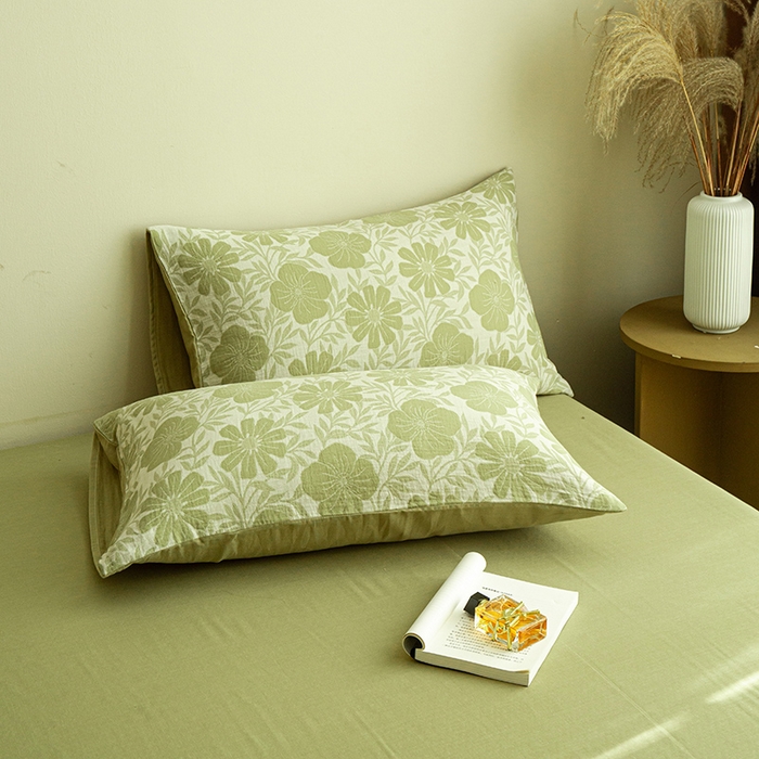 91家纺网 家纺一手货源 找家纺 2025新款A类全棉三层纱四件套 春风得意