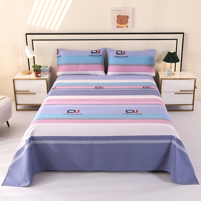 91家纺网 家纺一手货源 找家纺 望淮家纺 2025新款老粗布凉席床单三件套 时尚条