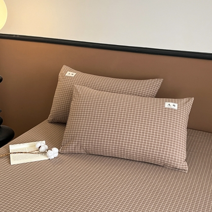 21度C 2025复古风全棉A类枕套 晚晴咖