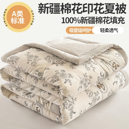 91家纺网 家纺一手货源 找家纺 （总）易博 2025新款100% 棉花小清新双层纱新疆棉夏被夏凉被空调被棉花被（带买家秀）