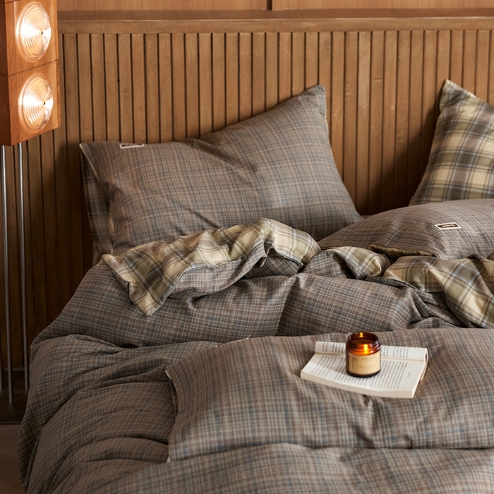 91家纺网 家纺一手货源 找家纺 安莱生活 2025 全棉双层纱苏格兰格纹系列四件套 威尔士