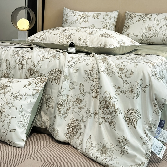 91家纺网 家纺一手货源 找家纺 笙意家纺  2025新款水洗真丝数码印花暗盒款夏被 时宜