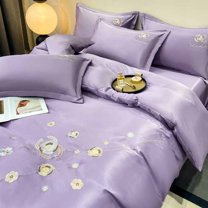 91家纺网 家纺一手货源 找家纺 慧菲 2025新款轻奢水洗天丝四件套-伊恋 伊恋-梦幻紫