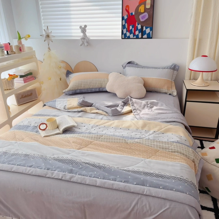 91家纺网 家纺一手货源 找家纺 于果 2025新款全棉纯棉夏被夏凉被空调被四件套 迈凯伦