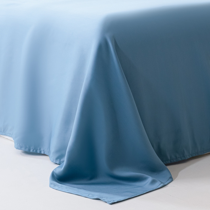 91家纺网 家纺一手货源 找家纺 涵宸 2025新款天丝-天丝棉-纯色单床单-场景2 星耀兰