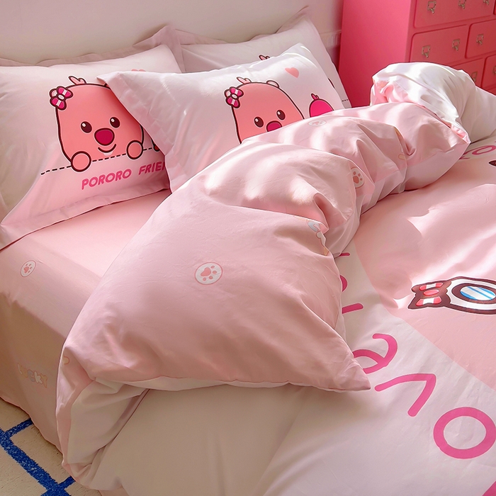 91家纺网 家纺一手货源 找家纺 浩诚 2025新款啵乐乐正版授权全棉纯棉四件套 趣玩时间