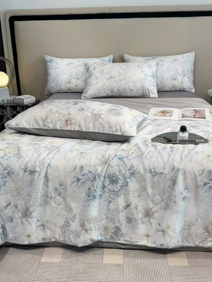 91家纺网 家纺一手货源 找家纺 笙意家纺  2025新款水洗真丝数码印花暗盒款夏被 黛西