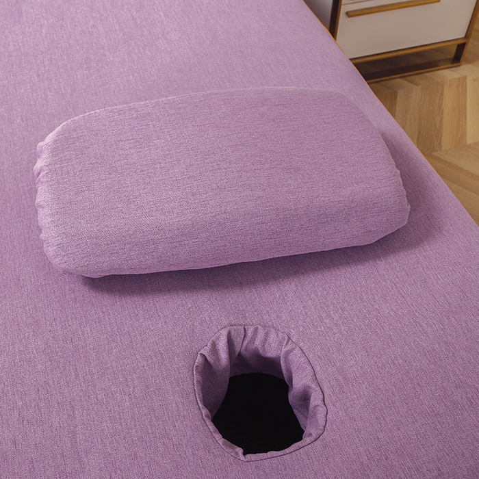 91家纺网 家纺一手货源 找家纺 芙怡 2025春夏新款8023款棉麻绒美 容床罩-花颜系列 花颜-紫