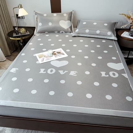 91家纺网 家纺一手货源 找家纺 （总）摩妮卡 2025新款碳光席床席款三件套可洗冰丝席