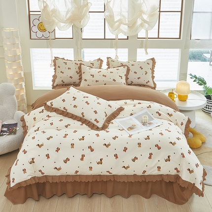 91家纺网 家纺一手货源 找家纺 （总）美之润家纺2025新款针织棉被套床盖纯色四件套