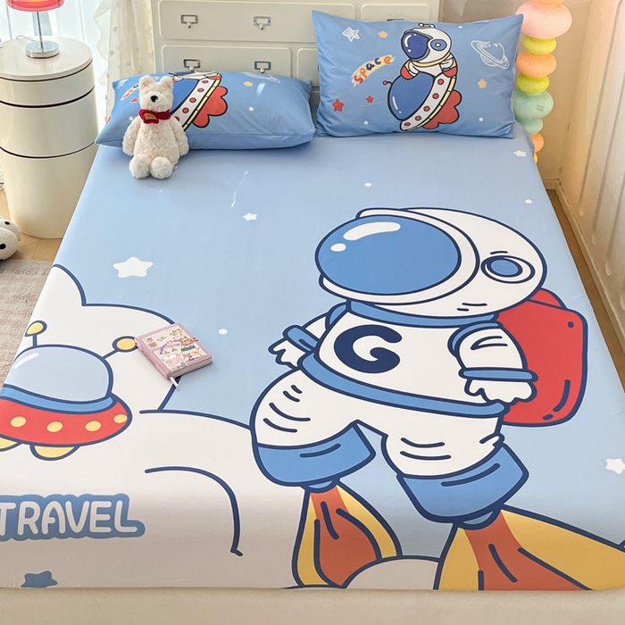 91家纺网 家纺一手货源 找家纺 （总）金爱家2025新款全棉大版印花单品系列-纯棉太空人