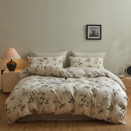 91家纺网 家纺一手货源 找家纺 （总）涵宸家纺 2025新款全棉双层纱印花四件套