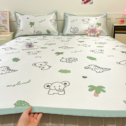 91家纺网 家纺一手货源 找家纺 莱米家纺 2025新款小清新数码冰藤系列软席 森林乐园