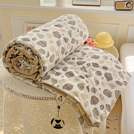 91家纺网 家纺一手货源 找家纺 （总）金蕊阁 2025新款A类水洗双层纱夏被大豆夏被夏凉被空调被