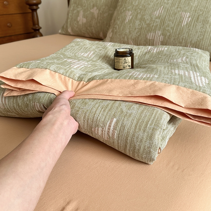 91家纺网 家纺一手货源 找家纺 吾诺 2025 全棉色织提花三层纱大豆夏被全棉夏被子被芯空调被夏凉被 蝶舞-绿