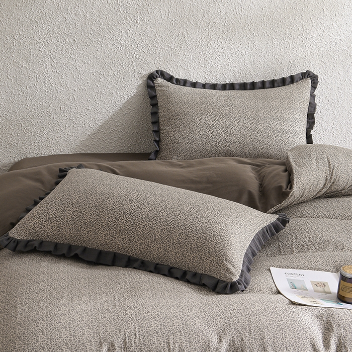 91家纺网 家纺一手货源 找家纺 2025新款A类纯棉双层纱皱皱纱花边四件套（复古风） 苏曼纱